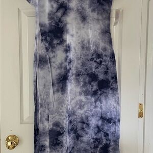 LuLaRoe Black and Gray Tie-Dye Dress